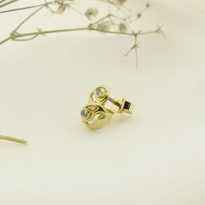 Image 2 of Gold stud earrings with zirconia