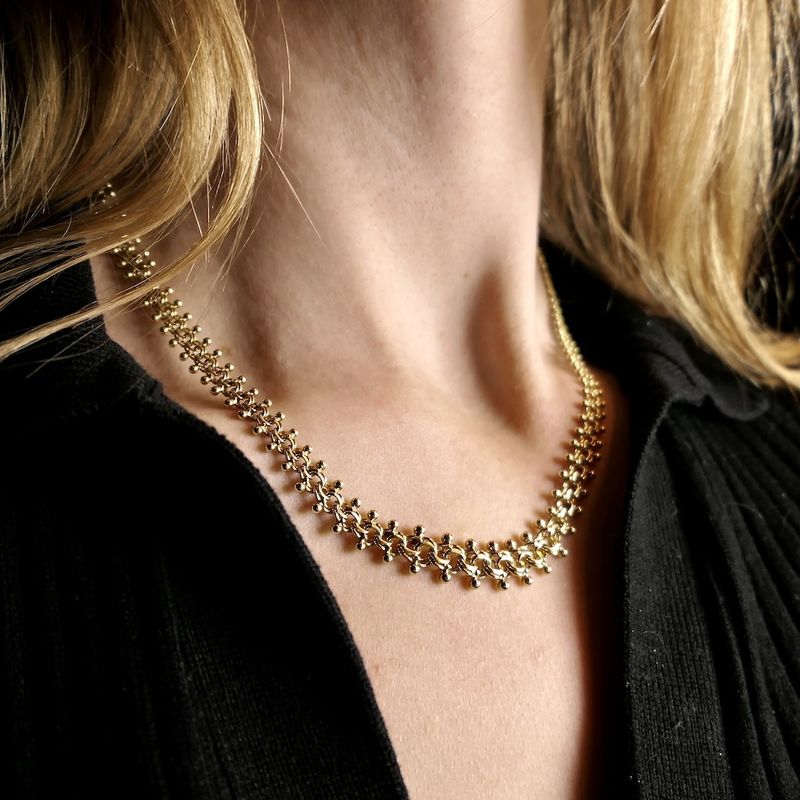 Image 4 of Gold gallery wire necklace | 45 cm