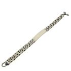 Image 7 of Silver robust gourmet link bracelet with engraving plate; Men | 21 cm