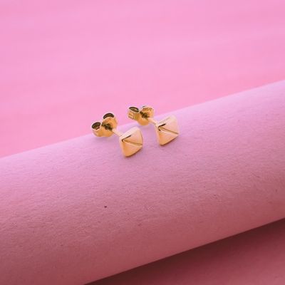 Image 2 of Gold detailed stud earrings