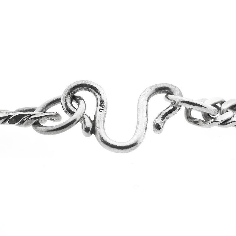 Image 4 of Silver flat gourmet link chain | 51 cm