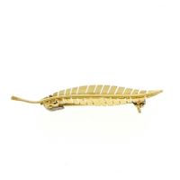 Gold feather brooch | Vintage