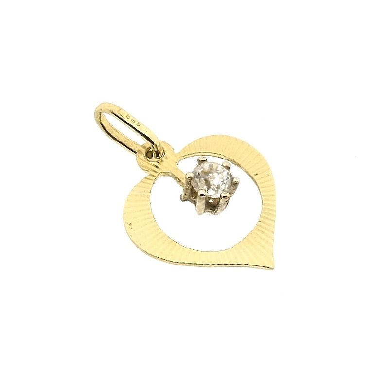 Image 7 of Gold pendant of a heart with zirconia