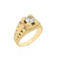 Rolex president band ring with zirconia