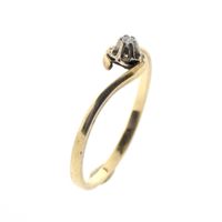 Gold solitaire ring with diamond 0.025 ct.