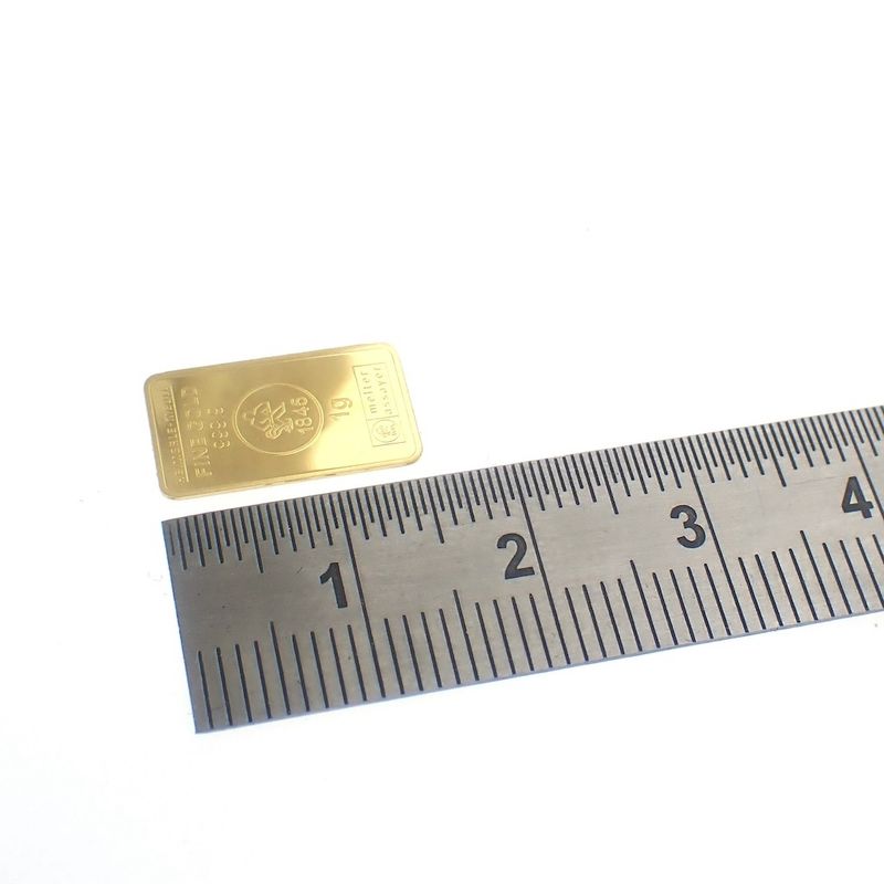 Image 4 of Gold bar of 1 gram 999.9 pure gold; Heimerle + Meule