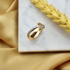 Image 2 of Two-tone gold ring with 0.105 ct diamonds.