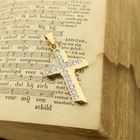 Image 12 of Gold cross pendant with zirconia