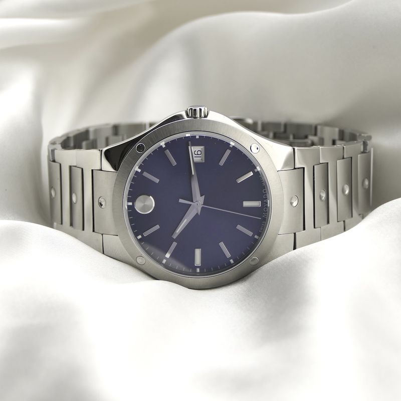Image 8 of Movado SE; Quartz men's watch with blue dial; 0607513