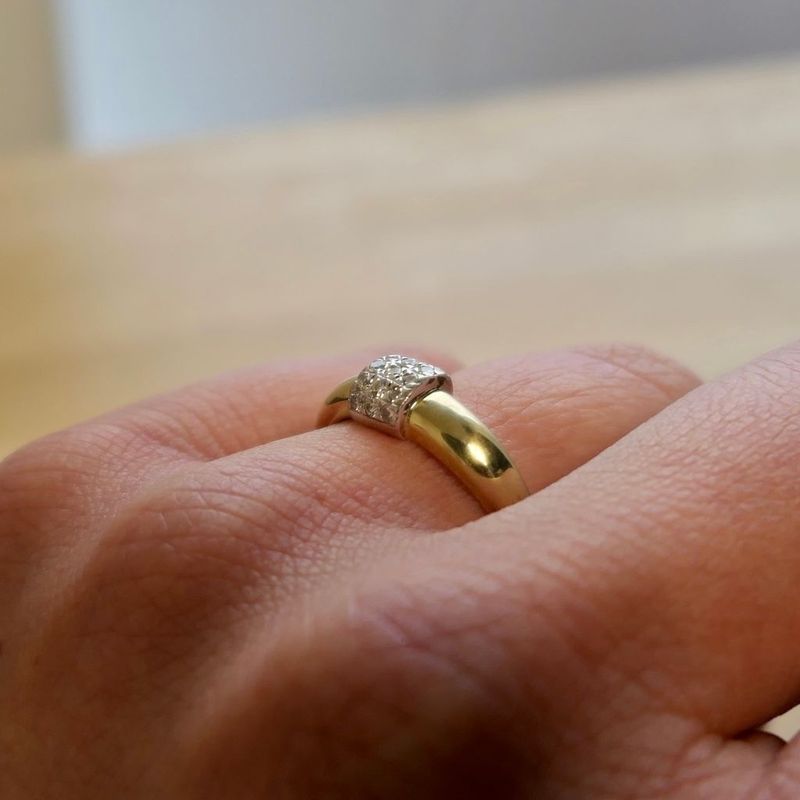 Image 7 of Gold Jeunesse ring with diamond; 0.075 ct.