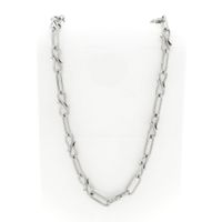 Zilveren fantasieschakel ketting | 74 cm