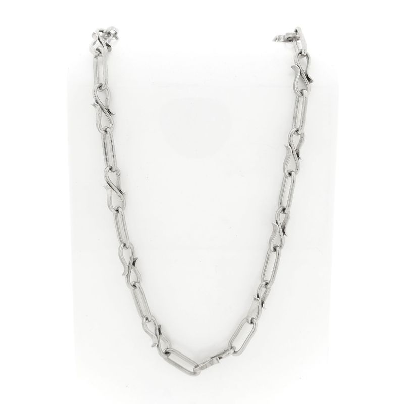 Afbeelding 1 van Zilveren fantasieschakel ketting | 74 cm