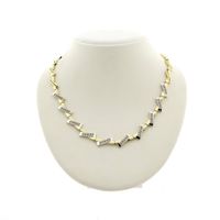 Two-tone gold necklace with zirconia