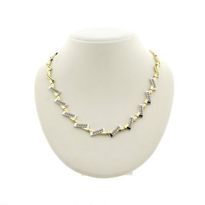 Image 1 of Two-tone gold necklace with zirconia