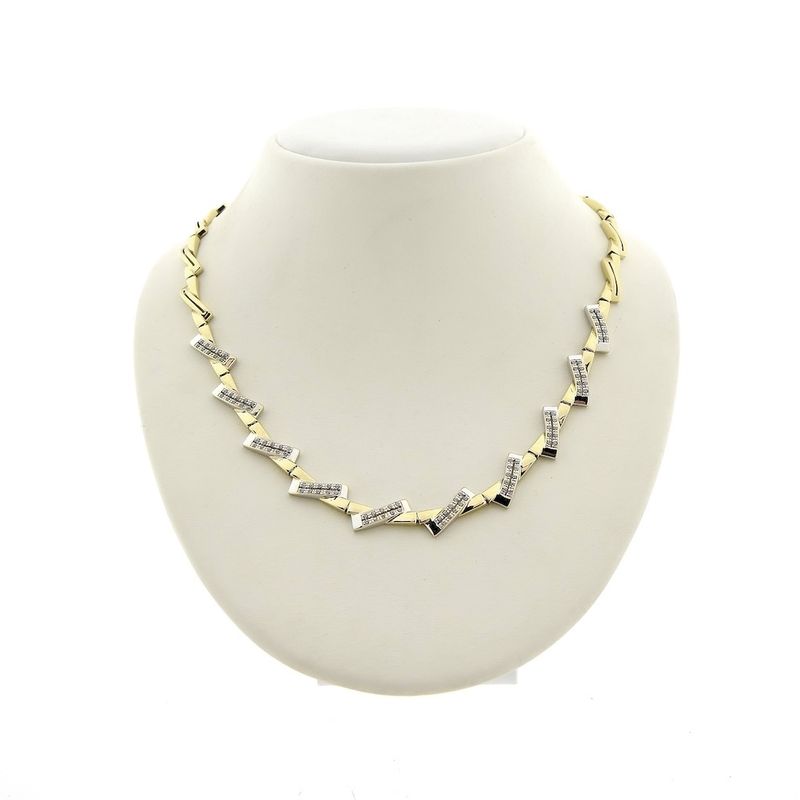 Image 1 of Two-tone gold necklace with zirconia