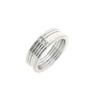 Image 1 of White Gold Ribbed Ring with Diamonds; 0.10 ct.