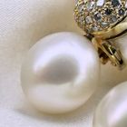 Image 7 of Utopia gold earrings with pearl and diamonds; 1.54 ct.