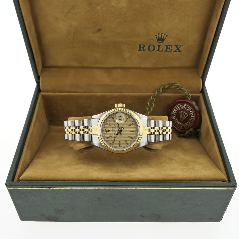 Image 18 of Rolex Datejust 26mm 69173; 18k gold/steel vintage women's watch