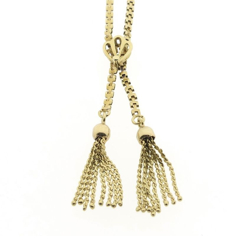 Image 8 of Gold Bismarck link necklace with fixed pendant | 46.5 cm