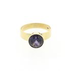 Image 3 of Gold ring set with a synthetic gemstone