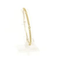 Gold flat gourmet link bracelet with 0.50 ct diamond.