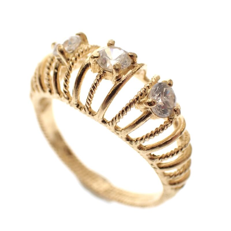 Image 1 of 18-karat gold ring with zirconia | Fantasy design