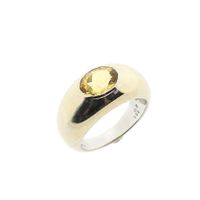 White gold domed ring with zirconia