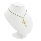 Image 3 of Two-tone gold braided pendant of a cross