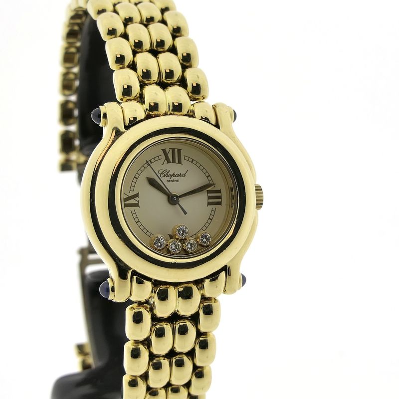 Image 3 of Chopard Happy Sport 4142; Exclusive 18k gold women's watch with diamonds