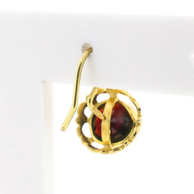 Image 5 of Vintage gold earrings with garnet