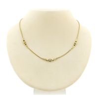 Golden Venetian link chain with flowers | 40 cm