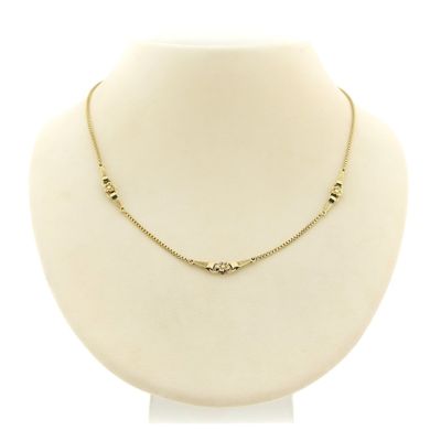 Image 1 of Golden Venetian link chain with flowers | 40 cm