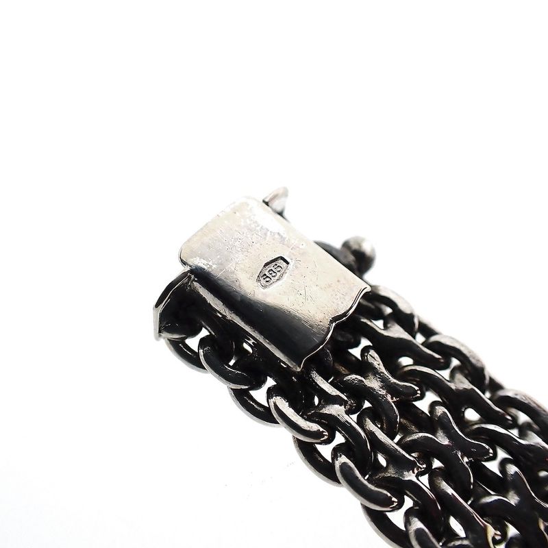 Image 5 of White gold French gourmet link bracelet