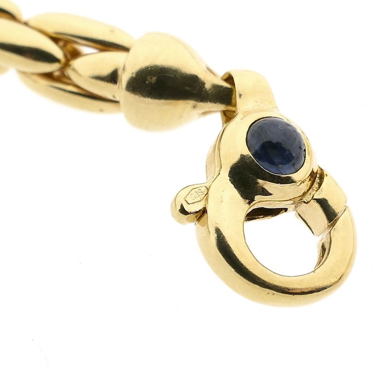 Afbeelding 5 van Gouden cardano schakelketting met saffier