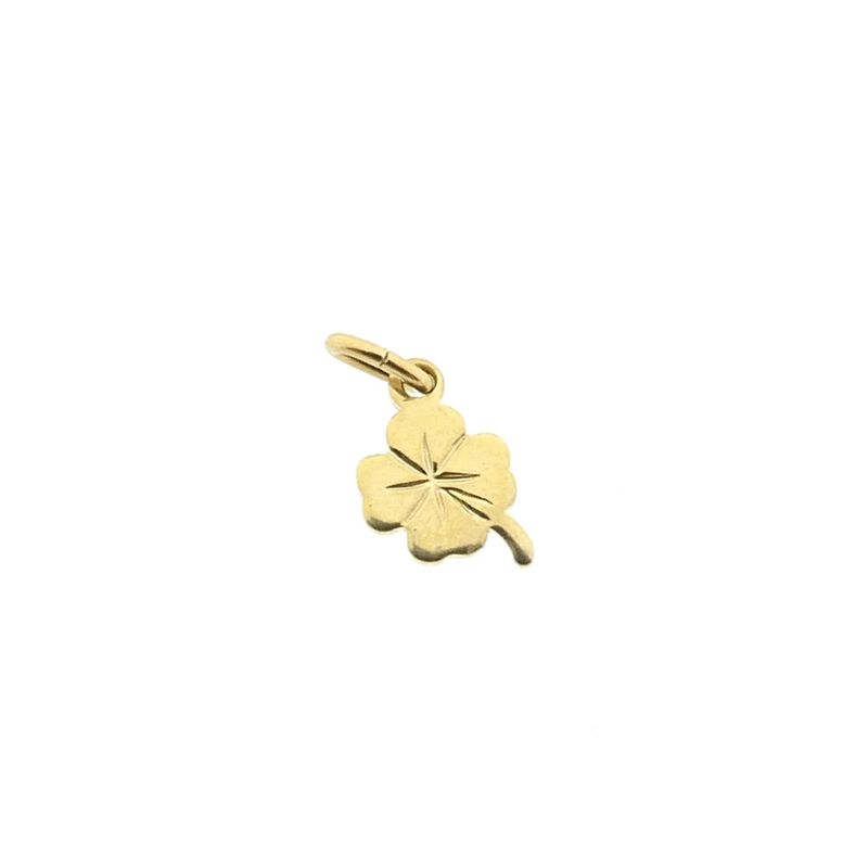 Image 7 of Gold four-leaf clover charm