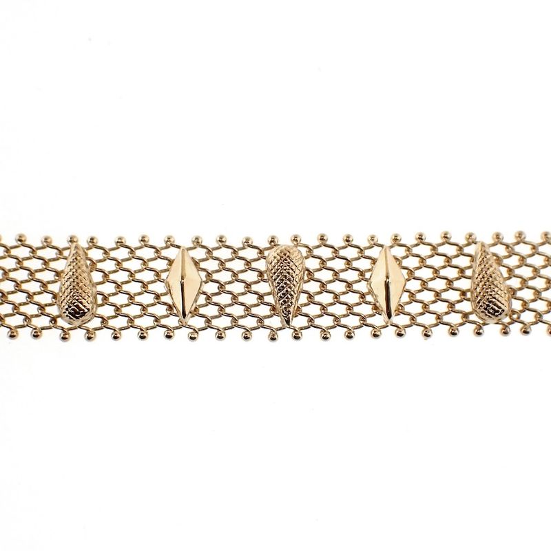 Image 3 of Gold gallery wire link bracelet