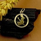 Image 2 of Gold zodiac sign pendant; Virgo