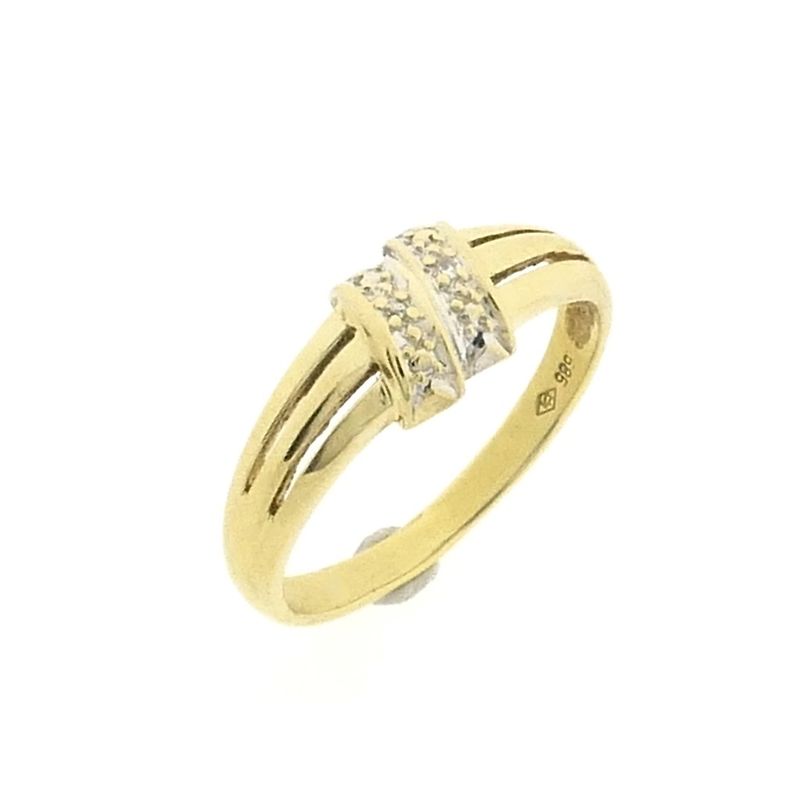 Image 1 of Gold ring with diamonds; 0.01 ct.