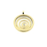 Gold pendant with a spiral and diamond