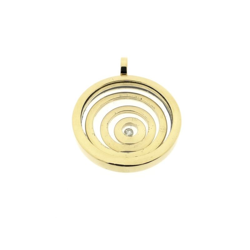 Image 1 of Gold pendant with a spiral and diamond