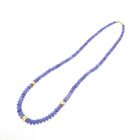 Image 3 of Gold tanzanite bead necklace with diamond; 0.12 ct. | 45 cm