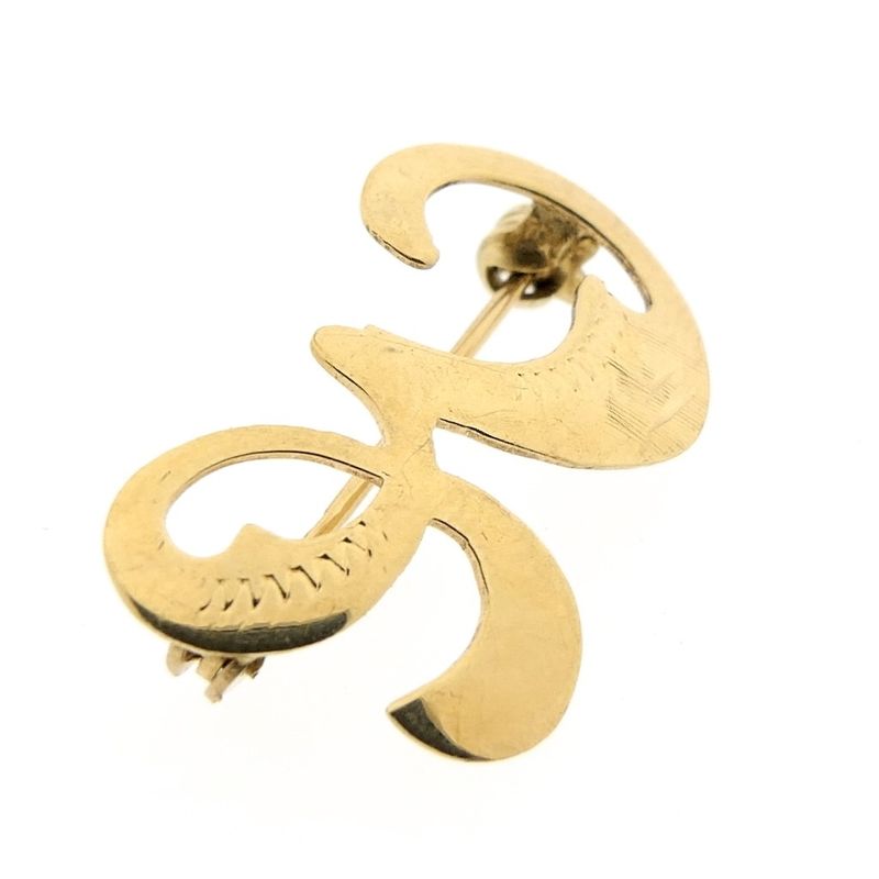 Image 5 of Gold letter brooch; letter E