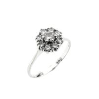 White gold entourage ring with diamond; 0.64 ct.