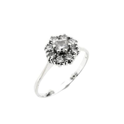 White gold entourage ring with diamond; 0.64 ct. Image 1 of White gold entourage ring with diamond; 0.64 ct.