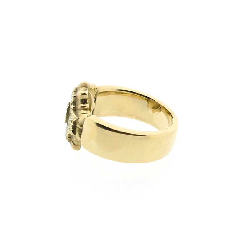 Image 6 of Men's Gold Pinky Ring with Green Moissanite