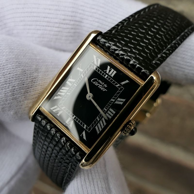 Image 13 of Cartier Tank Vermeil; Vintage mechanical women's watch