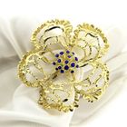 Image 6 of Gold brooch as a flower with enamel