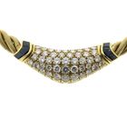 Image 6 of 18-karat gold necklace with diamonds and sapphire; Wellendorf | 42 cm