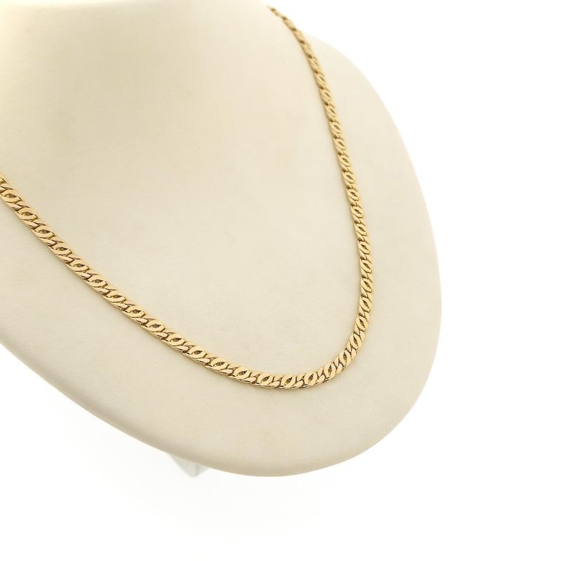 Image 4 of Gold flat gourmet link chain | 50.5 cm