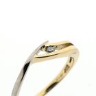 Image 3 of Two-tone gold ring with diamond; 0.03 ct.